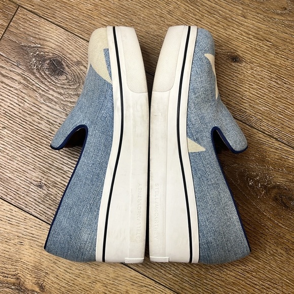 Stella McCartney Binx Platform Sneaker Denim Star Pattern Size 40/10US - Picture 4 of 11